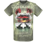 METALLICA - MASTER OF PUPPETS (ALL OVER) GREY T-Shirt, Front & Back Print Small