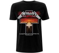 Metallica Master of Puppets Cross_Men_bl_TS: L Camiseta, Negro (Black Black), Large para Hombre