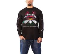 Metallica Master of Puppets Hombre Camiseta Manga Larga Negro Regular M Negro