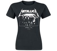 Metallica Master of Puppets Tour 1986 Photo Camiseta Mujer Negro XXL, 100% algodón, Corte Normal