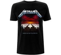Metallica Master of Puppets Tracks_Men_bl_TS: L Camiseta, Negro (Black Black), Large para Hombre