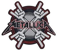 Metallica Metal Horns Unisex Parche Negro/Rojo/blanco, 100% poliéster,