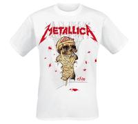 Metallica One Landmine Hombre Camiseta Blanco S 100% algodón Hinten Bedruckt Regular