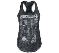 Metallica Ouija Guitar Mujer Top Negro Vorne Bedruckt Regular