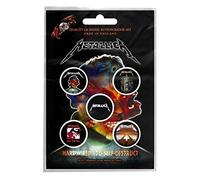 Metallica Paquete De Placas Band Logo Albums Hardwired Nuevo Oficial 5 X Pin Size One Size