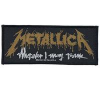 Metallica - Parche con logotipo de Wherever I May Roam, 12 cm x 5 cm, blanco, Accessory Size
