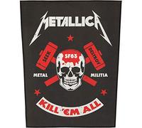 Metallica Parche de metal para la parte trasera de la milicia, color negro, 29 x 36 cm