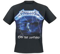 Metallica Ride The Lightning Hombre Camiseta Negro S, 100% algodón, Regular