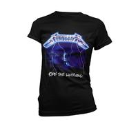Metallica 'Ride The Lightning Tracks' (Negro) Camiseta entallada para mujer