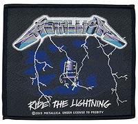 Metallica Ride The Lightning Unisex Parche negro/azul/blanco, 100% poliéster,