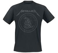 Metallica Snake Ring Tonal Hombre Camiseta Negro 3XL 100% algodón Vorne Bedruckt Regular