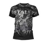 METALLICA - STONED JUSTICE (ALL OVER) BLACK T-Shirt, Front & Back Print X-Large
