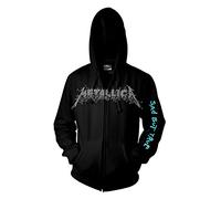Metallica Sudadera con capucha y cremallera Sad But True para hombre, color negro, Negro -, Small