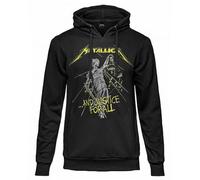 Metallica Sudadera Oficial And Justice for all Sudadera con Capucha Unisex de Algodón. Ajuste Regular para Adulto y Niño, Negro , L