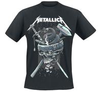 Metallica T Shirt History White Band Logo Official Mens Black L Black
