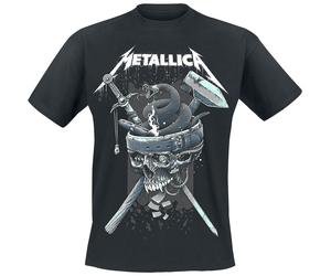 Metallica T Shirt History White Band Logo Official Mens Black L Black