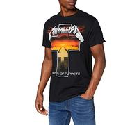 Metallica Hombre Metallica_Master of Puppets Cross_Men_bl_TS: M Camiseta Not Applicable, Negro (Black Black), Medium