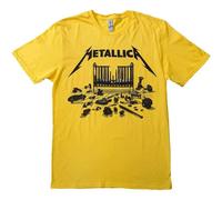 Metallica T Shirt M72 Seasons Simplified Cover Nuevo Oficial Unisex Amarillo Size L