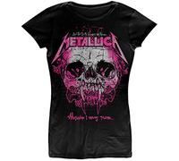 Metallica T Shirt Wherever I May Roam Band Logo Oficial De Las Mujeres Skinny Size M