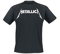 Metallica Textured Logo Hombre Camiseta Negro M 100% algodón Regular