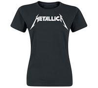 Metallica Textured Logo Mujer Camiseta Negro M 100% algodón Regular