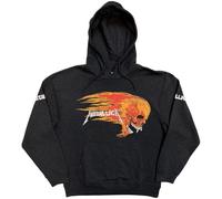 Metallica Worn Pushead Flaming Skull Sudadera Oficial con Capucha