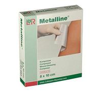 Metalline - Compresas de gasa con capa metálica - Tamaño: 8 cm x 10 cm - 10 x piezas incluidas individualmente en cada caja - estériles