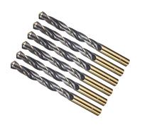 METALLIXITY Brocas (12mm) 6pcs, Acero de Alta Velocidad 4341 Vástago Recto 118° Acabado Negro y Dorado para Cobre Aluminio Madera Plástico Metal de Dureza Media