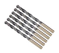 METALLIXITY Brocas (6mm) 6pcs, Acero de Alta Velocidad 4341 Vástago Recto 118° Acabado Negro y Dorado para Cobre Aluminio Madera Plástico Metal de Dureza Media