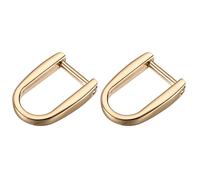 METALLIXITY Herradura D Anillos (14mm) 2uds, Atornillables U Forma Hebillas Grillete - para Auto Llaves Llaveros Bolsos Cuero Artesanías, Claro Dorado