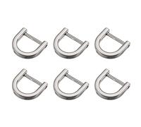 METALLIXITY Herradura D Anillos (15mm) 6uds, Atornillables U Forma Hebillas Grillete - para Auto Llaves Llaveros Bolsos Cuero Artesanías, Plateado Tono