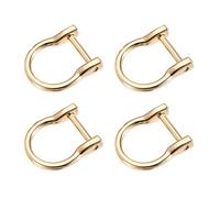 METALLIXITY Herradura D Anillos (23mm) 4uds, Atornillables U Forma Hebillas Grillete - para Auto Llaves Llaveros Bolsos Cuero Artesanías, Claro Dorado