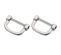 METALLIXITY Herradura D Anillos (25mm) 2uds, Atornillables U Forma Hebillas Grillete - para Auto Llaves Llaveros Bolsos Cuero Artesanías, Plateado Tono