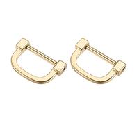 METALLIXITY Herradura D Anillos (25mm) 2uds, Atornillables U Forma Hebillas Grillete - para Auto Llaves Llaveros Bolsos Cuero Artesanías, Claro Dorado