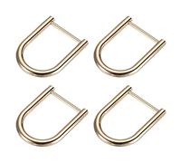 METALLIXITY Herradura D Anillos (27mm) 4uds, Atornillables U Forma Hebillas Grillete - para Auto Llaves Llaveros Bolsos Cuero Artesanías, Claro Dorado
