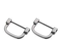 METALLIXITY Herradura D Anillos (30mm) 2uds, Atornillables U Forma Hebillas Grillete - para Auto Llaves Llavero Bolsos Cuero Artesanías, Oscuro Gris