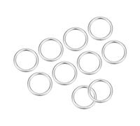 METALLIXITY Metal Junta Tórica Hebillas (20mm ID 3mm Grosor) 10uds, Soldado Zinc Aleación Redondos Anillos - para Artesanía Bricolaje Bolsas Monedero, Tono Plateado