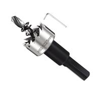 METALLIXITY Sierra Perforadora 22.5mm, 4241 HSS Sierra Taladro con Llave Hexagonal, Punta Guía y Resorte para Taladrar Agujeros, Metal Suave Placas de Plástico y Tableros de PVC, Plateado