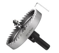 METALLIXITY Sierra Perforadora 75mm, 4241 HSS Sierra Taladro con Llave Hexagonal, Punta Guía y Resorte para Taladrar Agujeros, Metal Suave Placas de Plástico y Tableros de PVC, Plateado