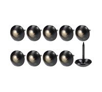 METALLIXITY Tapicería de uñas (11 x 17 x 3,5 mm), 25 unidades, pasadores redondos de hierro para el pulgar - para construcción de casa, muebles de cocina para el hogar, color negro