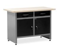 METALLMOBELL - Banco de Trabajo Profesional | 120x60x84cm, Cajones y Armario con Llave | Mesa de Trabajo Taller, Banco de Trabajo Taller, Mesa Trabajo, Banco de Carpintero, Banco Herramientas -MB006