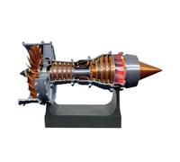 MetalloMotions Trent 900 Simulated Functional Turbofan Aircraft Engine Model Kit with LED Light, DIY Assembly Operable Engine Model, Mechanical Science Toys (50+PCS/Brass Color)