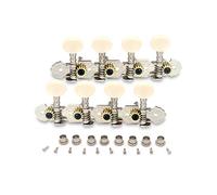Metallor Clavijas de afinación para mandolina, banjo e instrumentos de guitarra de 8 cuerdas, doble agujero, chapado en cromo, 4L 4R.