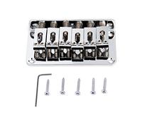 Metallor - Puente fijo para sillín de guitarra con carga superior compatible con 6 cuerdas Fender Strat Tele estilo guitarra eléctrica