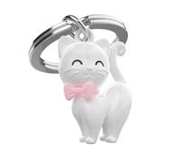 Metalmorphose - Llavero de gato blanco lindo con llavero de gatito, regalo para mujer, blanco, talla única, Diseño
