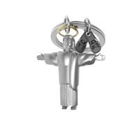 Metalmorphose - Llavero de globo de helio dorado letra E con encanto globo plateado - MTM10E, cromado, talla única, Cristo