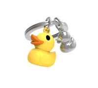 METALMORPHOSE - Llavero de metal 3D con diseño de pato amarillo y su bebé plateado - regalo para mujeres - regalo del día de la madre - MTM925-05
