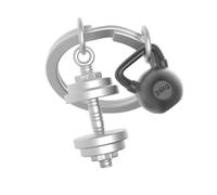 METALMORPHOSE - Llavero de metal 3D para culturismo, pasión deportiva, regalo para hombre, regalo para mujer, plata, talla única, Moderno