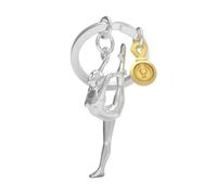 Metalmorphose - Llavero de metal 3D para gimnasia, pasión deportiva, regalo para hombre, regalo para mujer, regalo de juegos olímpicos, plata, talla única, Deportivo