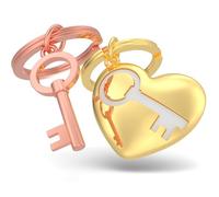 Metalmorphose - Llavero para compartir llave de mi corazón - Set de dos llaveros de amor para compartir - regalo de San Valentín, cumpleaños - regalo para hombre y mujer, dorado, talla única